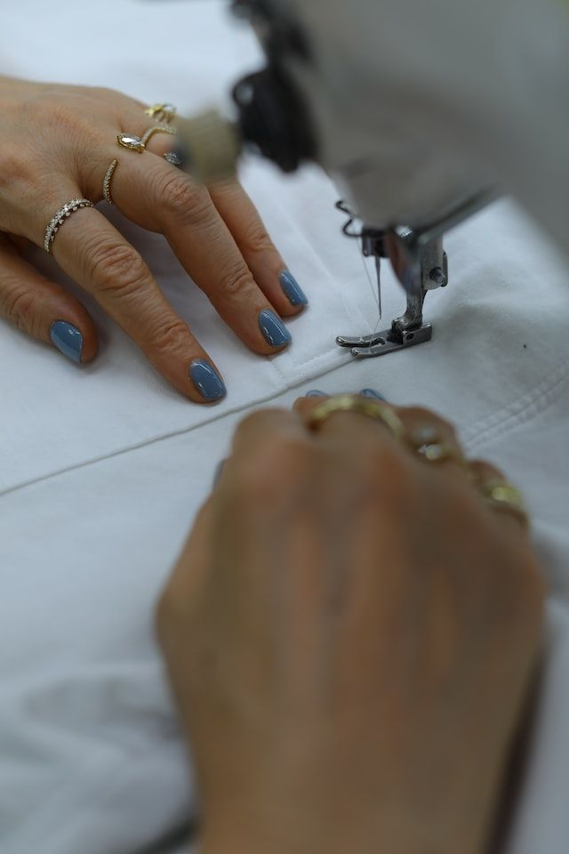 Talented hands on a sewing machine